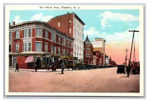 Main Ave Street View Passaic New Jersey NJ UNP Unused WB Postcard O17