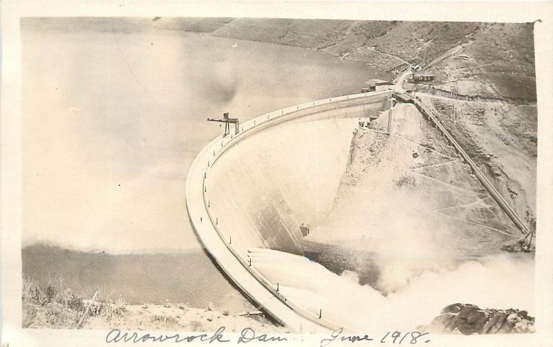 c1918 RPPC Postcard; Arrowrock Dam, Boise River ID Elmore / Boise County