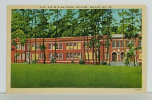 Thomasville Georgia High School Building Linen Postcard M14