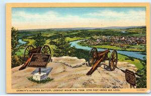 *Garrity's Alabama Battery Lookout Mountain Canons Linen Vintage Postcard B64