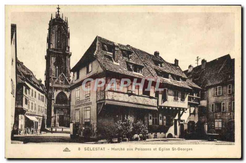 VINTAGE POSTCARD Selestat Goes to Poisson and Eglise St Geor
