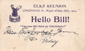 J94/ Interesting Postcard Elks Fraternity B.P.O.E. Cincinnati Ohio Reunion 266