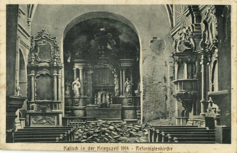 poland germany, KALISCH KALISZ, Reformatenkirche, Kriegszeit (1914) Postcard 