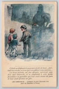 Les Miserables Illustrator Poulbot Art Children Elephant Postcard E25