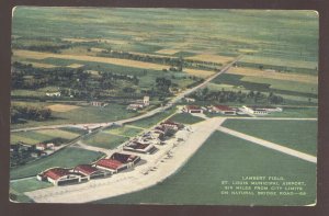 ST. LOUIS MISSOURI LAMBERT AIRPORT AERIAL VIEW VINTAGE POSTCARD MO.