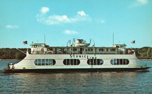 Vintage Postcard M.V. Champlain Beautiful Ferry Crossing North America Transport