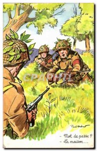 Old Postcard Fantasy Militaria Humor Password The house