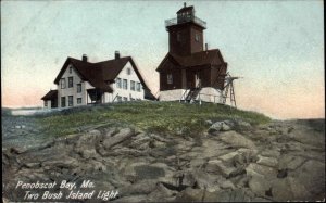 Penobscot Bay Maine ME Lighthouse 1900s-10s Postcard