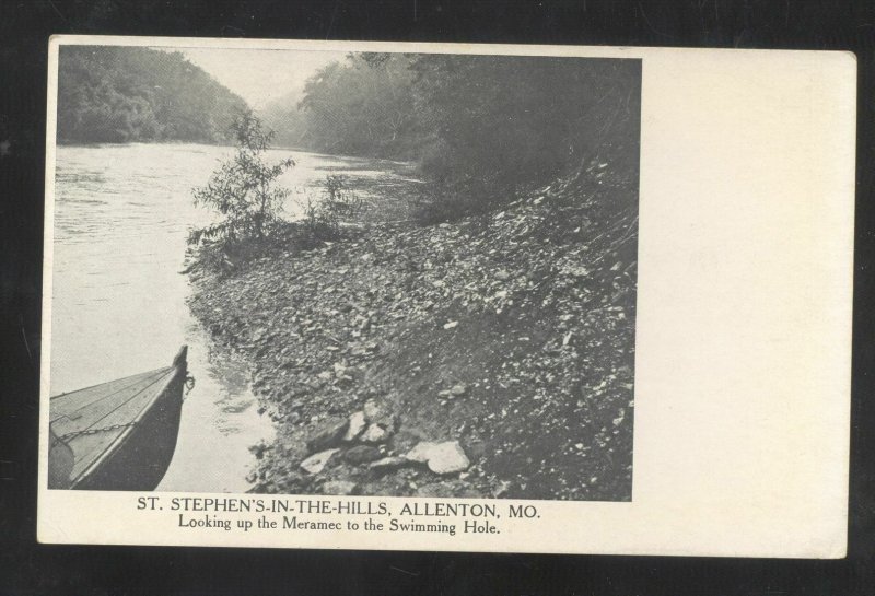 ALLENTON MISSOURI ST. STEPHEN'S IN THE HILLS MERAMEC RIVER VINTAGE POSTCARD