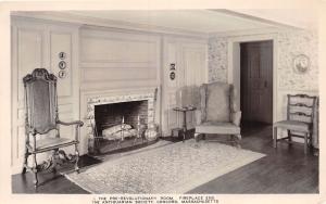 CONCORD MA PRE REVOLUTIONARY ROOM~ANTIQUARIAN SOCIETY REAL PHOTO POSTCARD 1940s