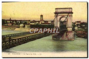 Old Postcard Valencia Bridge and the City