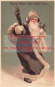 Christmas, Osborne No 2506, Brown Robe Santa Holding Switch & Toys