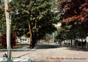 Hackensack NJ State Clay Street Postcard New Jersey