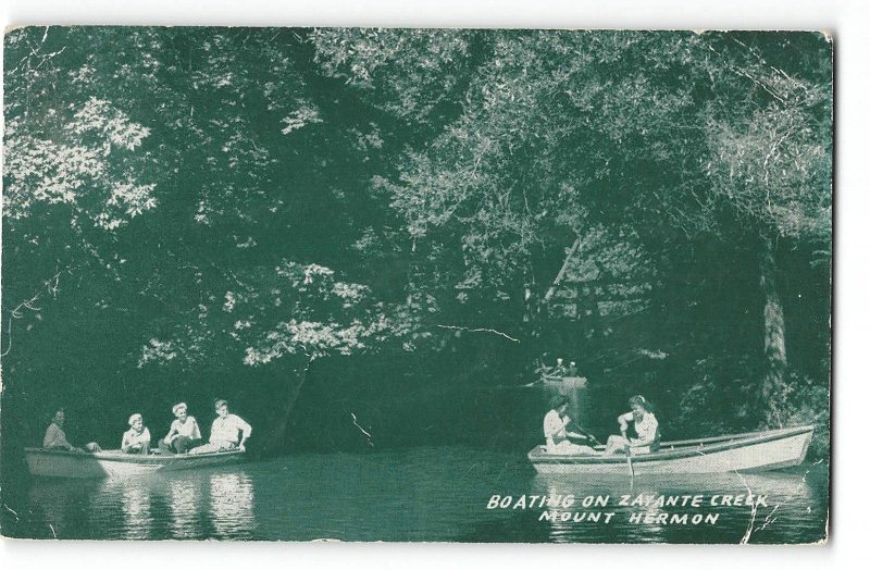 ZAYANTE CREEK Mount Hermon, Santa Cruz County, CA Boating 1952 Vintage Postcard