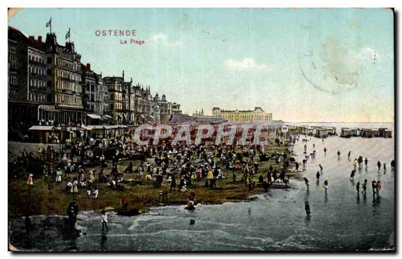 Old Postcard The Ostend Beach