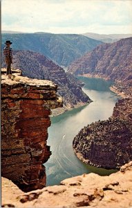 Red Canyon Lookout Point Flaming Gorge Reservoir Utah Wyoming Chrome Postcard 