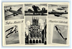 Loddenheide Air Base Germany Multi-view Airplane Plane Postcard (GA15)