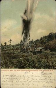 Wellsville NY Oil Well Torpedoed c1910 Postcard