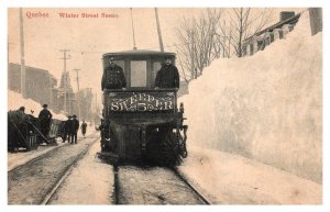 Quebec street in Winter, Trolley Sweeper