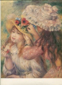 434409 Renoir Sommerbute girls decorating their hats flowers german Seemann