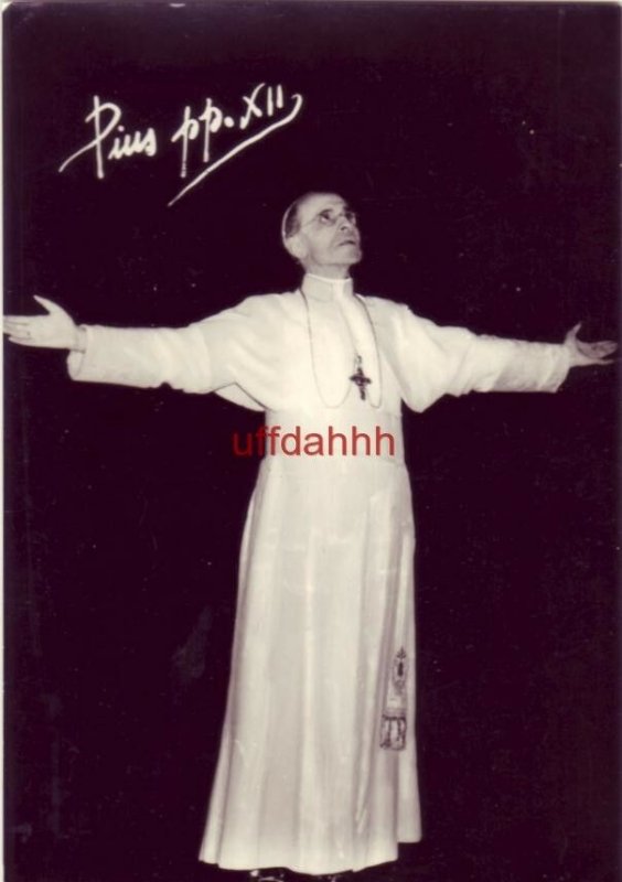 RPPC PIUS pp. XII arms outstretched in prayer