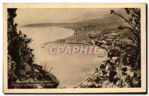 Old Postcard Menton Vue Generale From Taking Frontiere Italian