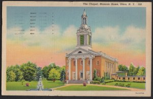 New York UTICA The Chapel - Masonic Home pm1950 ~ Linen