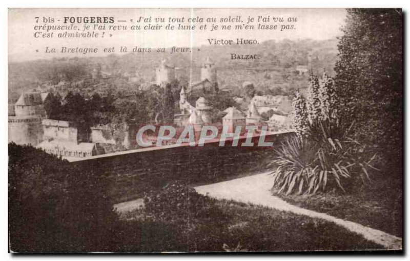 Old Postcard Fougeres I ve Seen all in the Sun I saw at the crepusule vai I r...