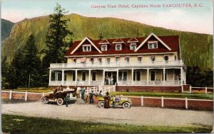 North Vancouver BC Canyon View Hotel Automobiles Unused Postcard H53