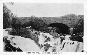 WAPPINGERS FALLS, New York NY   BRIDGE & FALLS  Dutchess County   1944 Postcard
