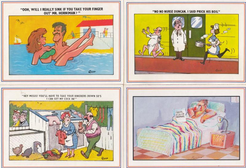 Farmer Hospital Mr Horny Sex Manual 4x Horn Jokes Comic Postcard s