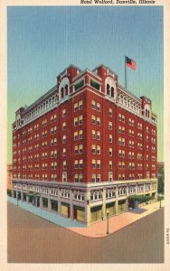 Vintage Postcard Hotel Wolford Landmark Danville Illinois IL Harry F Beach Pub.