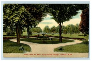 1914 Park View at Michigan Agricultural College, Lansing Michigan MI Postcard