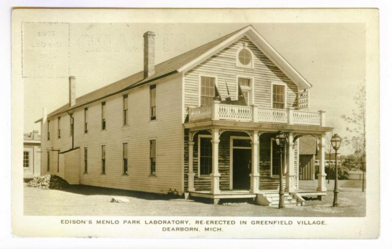 Edison's Menlo Park Laboratory Dearborn, Michigan, Artcraft Photo PPC