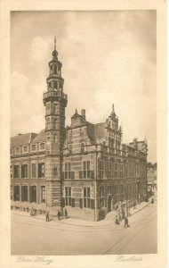 The Hague, Netherlands Town Hall, Stadhuis, Sepia Postcard Unused