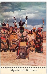 APACHE DEVIL DANCE Native American Indians New Mexico 1950s Vintage Postcard