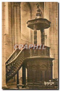 Old Postcard Beautiful Chair of the Church of St Maixent Deux Sevres