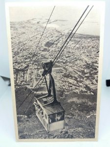 People Riding Cable Car Table Mountain Cape Town South Africa Vintage Postcard