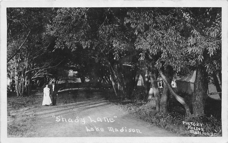 J35/ Lake Madison South Dakota Postcard RPPC c1910 Flandreau Lane 225