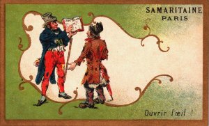 Victorian Trade Card Samaritaine Paris Ouvrir l'oeil! L1