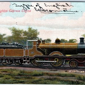 c1906 England LB&SCR 4-4-0 Brighton Express Litho Photo Postcard Locomotive A71