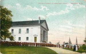 Vintage Postcard Church Parade At Garrison Chapel Halifax Nova Scotia Canada