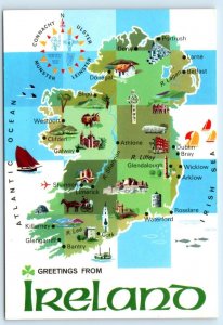 Greetings from IRELAND ~ Illustrated Map 4x6 Cartograph Postcard