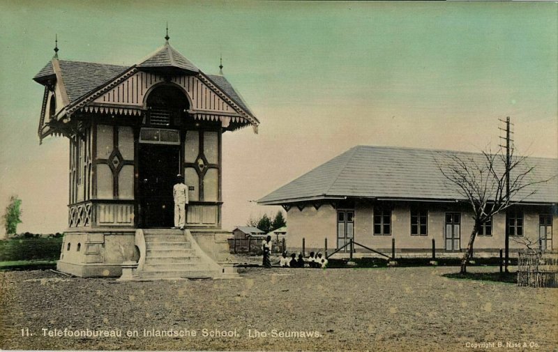 indonesia, SUMATRA, LHO-SEUMAWE, Aceh Atjeh, Telephone Office, School (1910s)