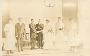 C-1910 Wedding Ceremony Bride Groom Pastor RPPC real photo postcard 543