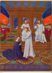 Coronation of the Virgin Jean Fouquet French School Conde Postcard