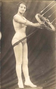 Circus Trapeze? Vintage Swing Apparatus GOOD CLOSEUP c1910 Real Photo Postcard