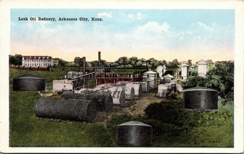 Postcard Lesh Oil Refinery in Arkansas City, Kansas~133238