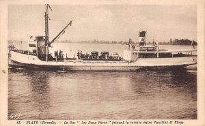 Blaye France Car Ferry Boat Crossing River Vintage Postcard AA67700