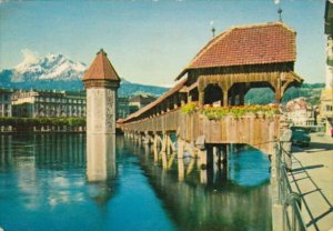 Switzerland Luzern Kapellbruecke und Pilatus 1967